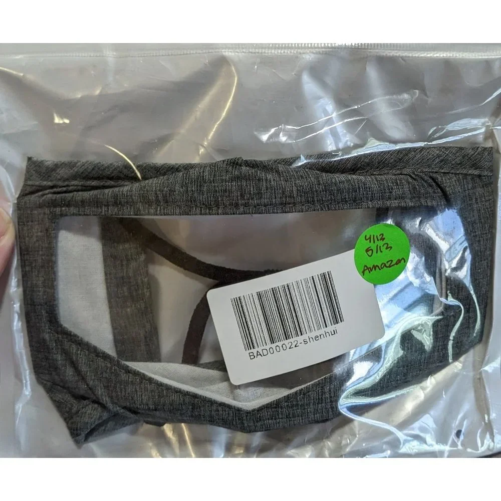 Grey Clear Front Face Mask